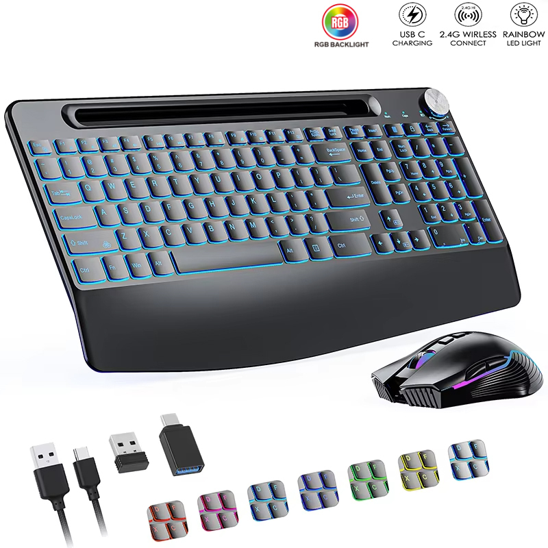 Gaming Keyboard And Mouse Set - Bezprzewodowa klawiatura i mysz 2,4G i