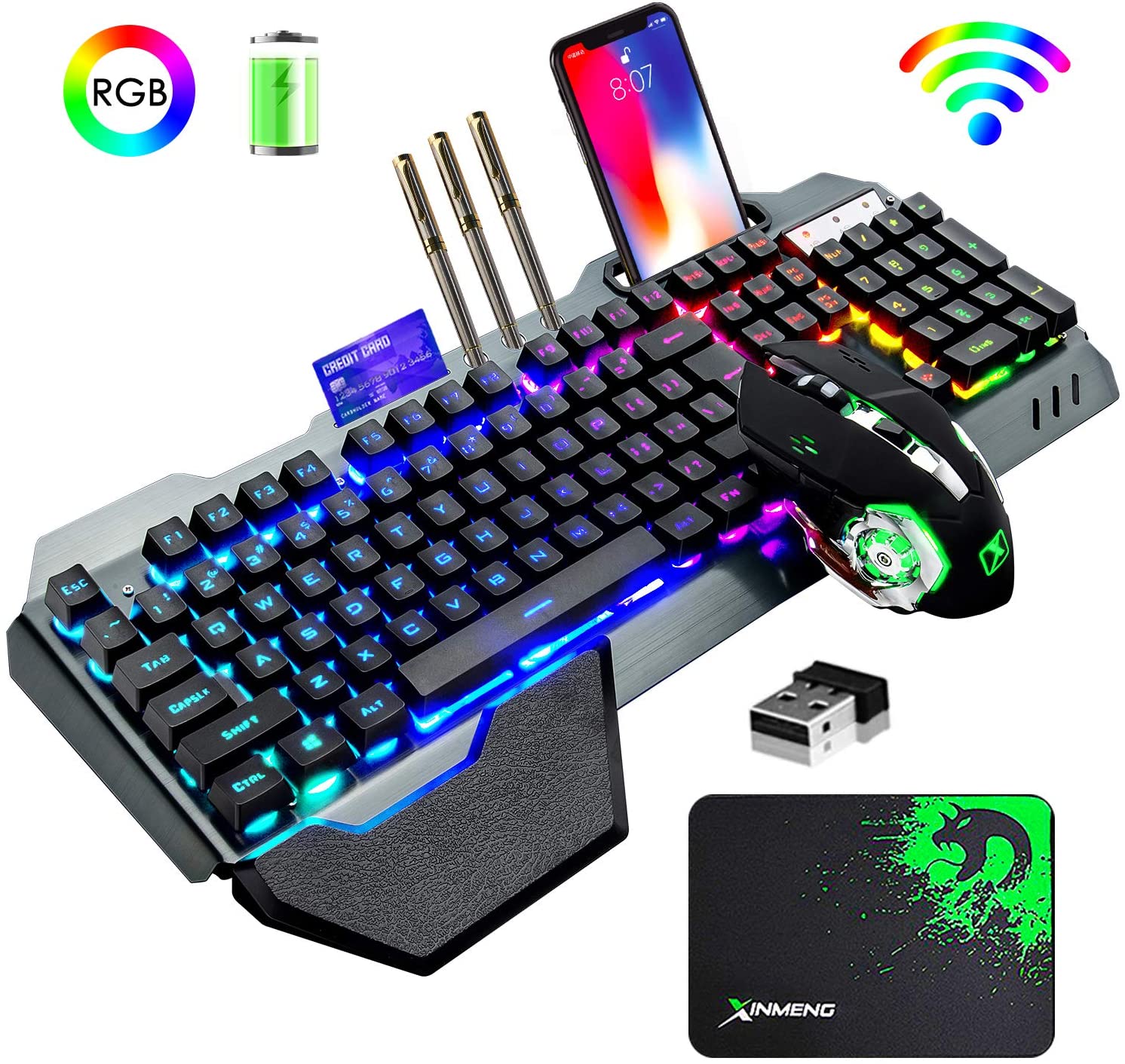 Gaming Keyboard And Mouse Set - Bezprzewodowa klawiatura i mysz do gier