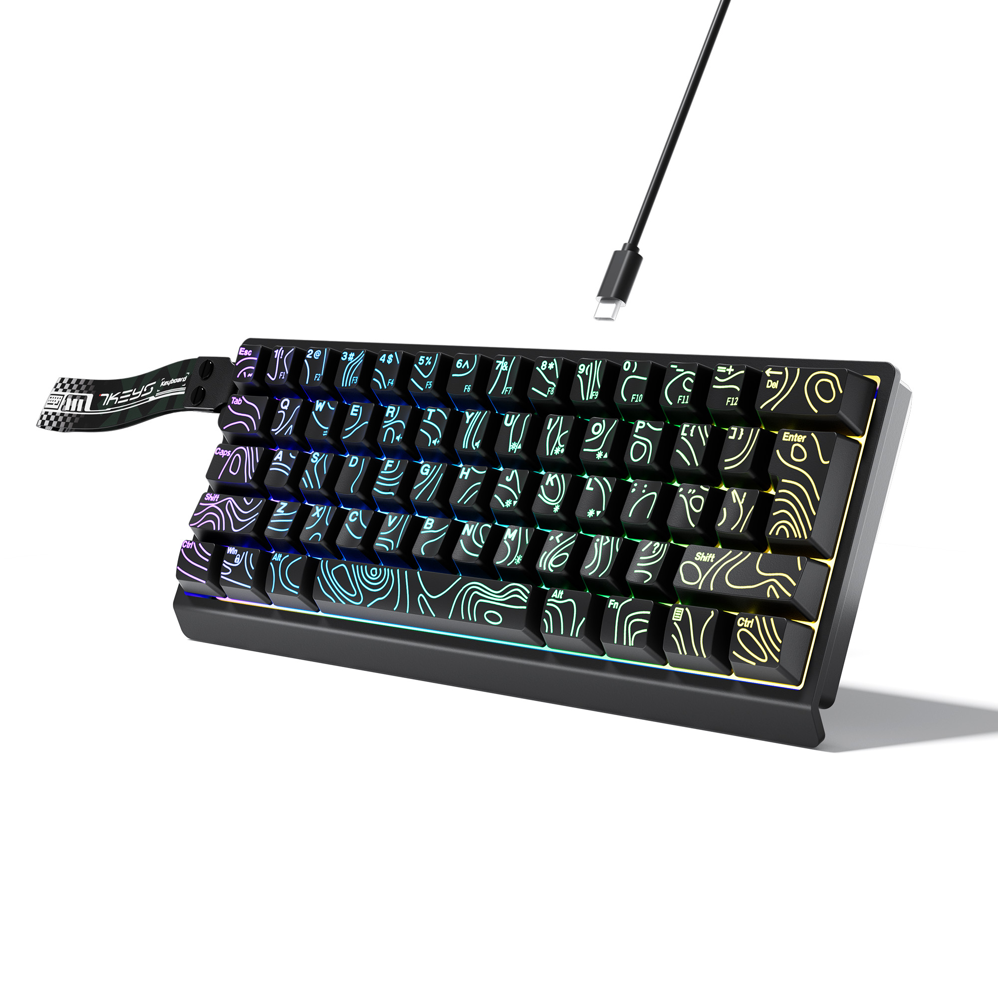 Gaming Keyboard And Mouse Set - Kompaktowa klawiatura przewodowa (60%) z podświetleniem