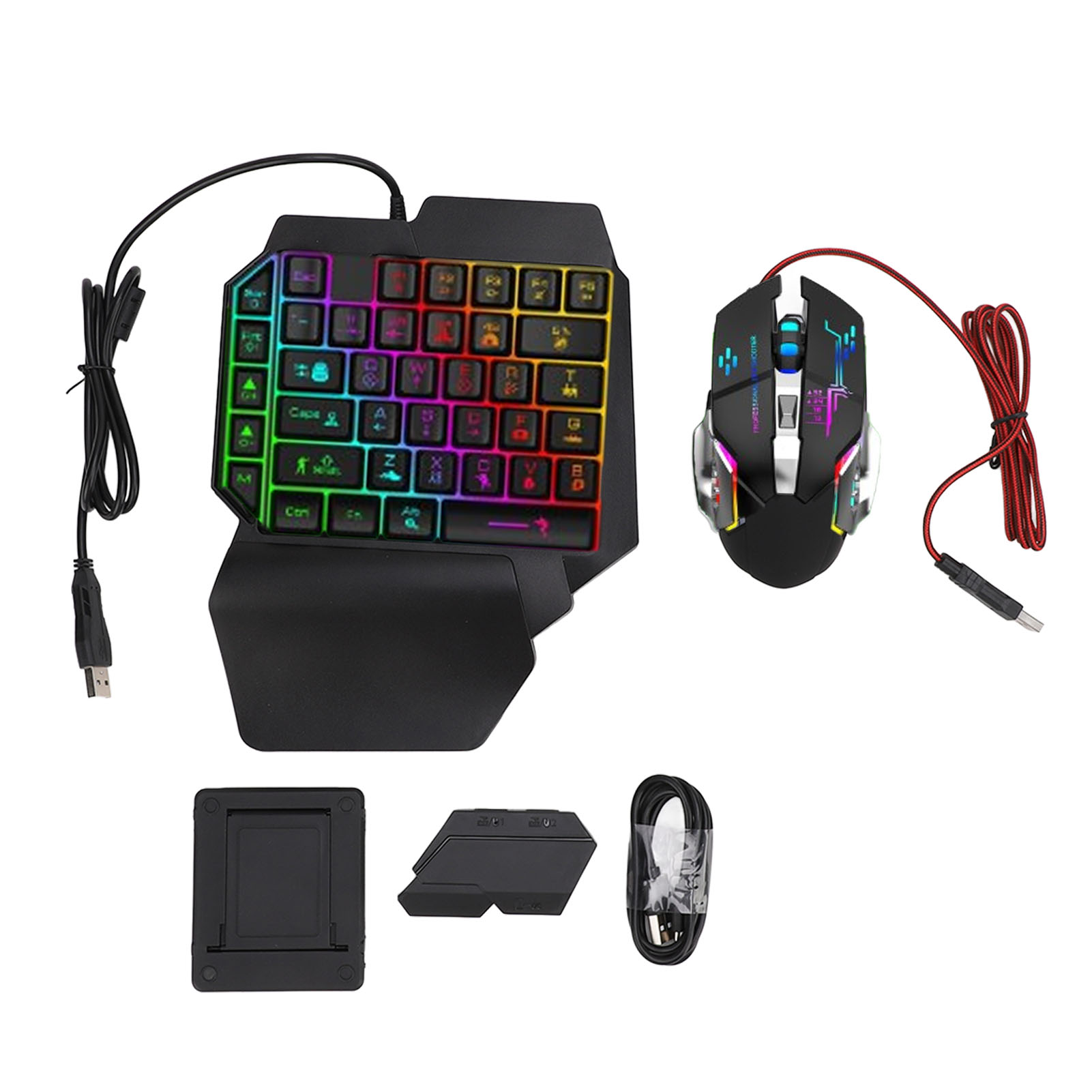 Gaming Keyboard And Mouse Set - Zestaw konwertera klawiatura-mysz, responsywna klawiatura i