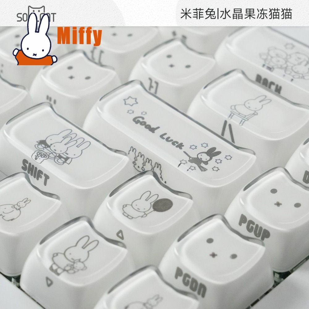 Gaming Keyboard Ergo - Urocze nakładki na klawisze Miffy, słodkie