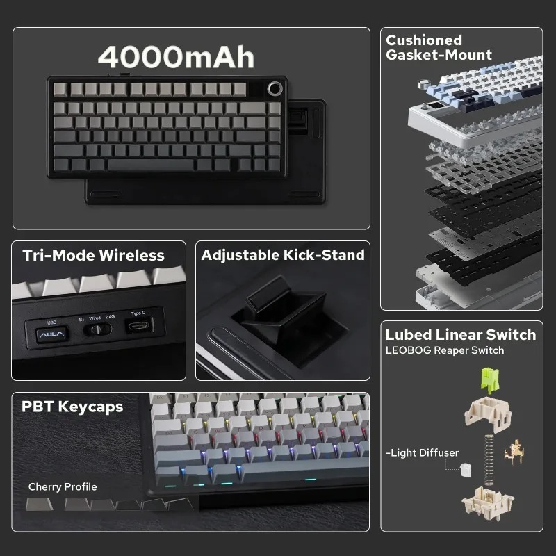 Klawiatura mechaniczna AULA F7 – Gaming Keyboard Ergo recenzja i cena