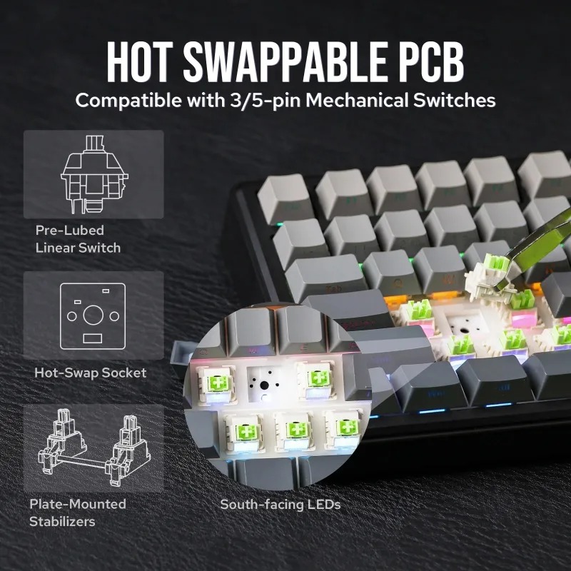 Klawiatura mechaniczna AULA F7 – Gaming Keyboard Ergo recenzja i cena