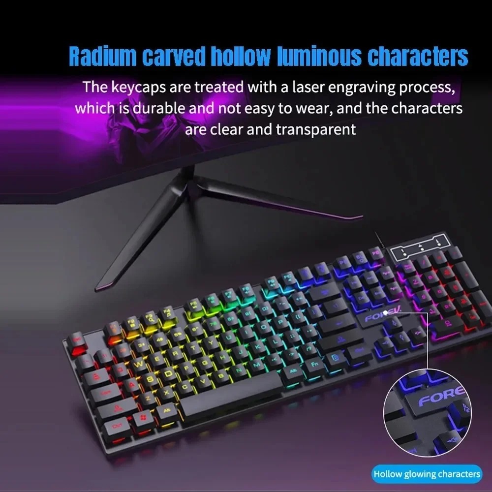 Klawiatura mechaniczna Kebidum – Keyboard Mouse Bundle Gaming recenzja i cena